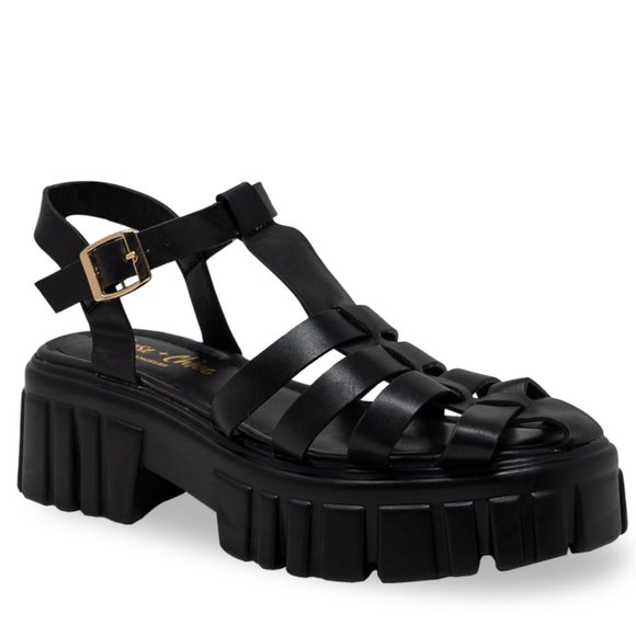 Women 's Platform Wedge Sandals Open Toe Adjustable Ankle Strap Chunky Heel - Picture 2 of 4